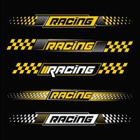 set of racing stripes decals vector