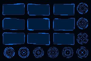 HUD futuristic circle technical drawing. Technology abstract circle design element. vector