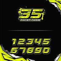 number racing set with splash vector