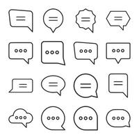 A set of white and black speech bubbles vector