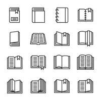 Set of book icons with different sizes and positions vector