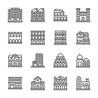 A set of buildings in different styles and sizes vector