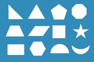 Geometric shapes colorful outline collection diagram element for education vector