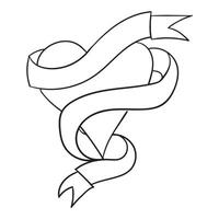 a heart with ribbon and ribbon coloring page vector
