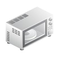 Isometric Microwave Oven Isolated on White Background. Icon. vector