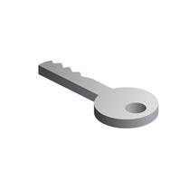 Isometric security key icon isolated on white background. Gray key. vector