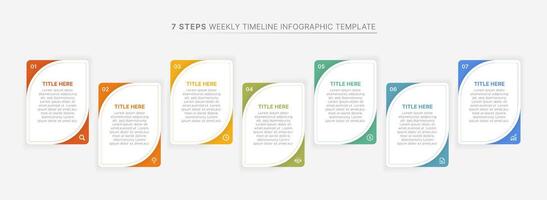 Modern Business Infographic Design Template with 7 Data Blocks vector