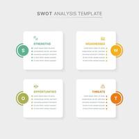 SWOT Analysis Infographic Chart Template Design with Four Options vector