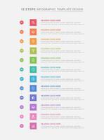 Modern Business Infographic Design Template with Twelve Options vector