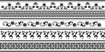 set of border elements and page decoration on white background vector