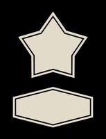 Decorative ribbon emblems cartoon on black background vector