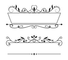 calligraphic ornament art frame collection on white background vector