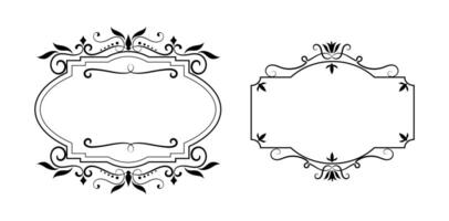 calligraphic ornament art frame collection on black and white color vector