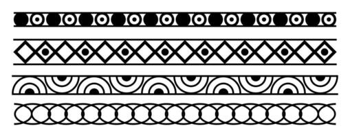 set of border elements and page decoration elements art on black and white colour vector