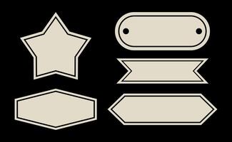 Decorative ribbon emblems cartoon vector