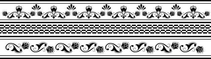 set of border elements ornament on white background vector