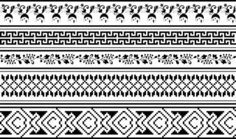 set of border elements and page decoration elements on white background vector