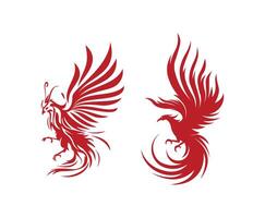 phoenix bird symbol on red colour vector
