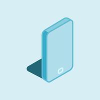 Design Illustration graphic of handphone icon with isometric style. Suitable for UI, mobile design, web design, etc vector