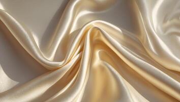 Smooth golden fabric draping elegantly in soft folds photo