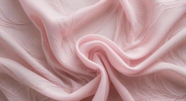 Soft pink abstract background with flowing pastel fabric textures for elegant design and branding purposes photo