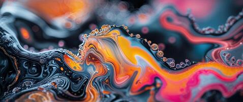 Abstract Colorful Liquid Macro Texture Background. photo
