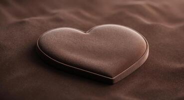 Chocolate heart background with copy space photo