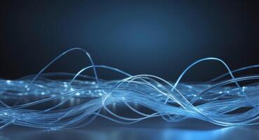 Glowing data cables transferring information background. photo
