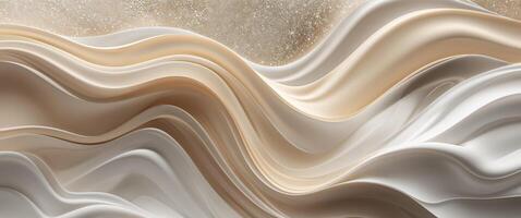 Elegant Creamy Fluid Gradient Waves Abstract Art for Luxury Background with Textured Sparkles Soft Color Palette and Marble Effect. photo