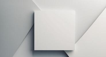 Modern white and light grey overlapping square background with copy space photo