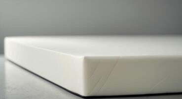 Close up of memory foam mattress edge highlighting softness and durability for bedroom comfort design photo