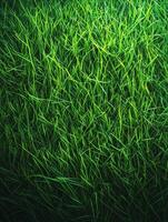 Close-up view of lush green grass, showcasing texture and vibrant color. photo