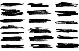 Permanent marker lines for underlining and highlight. Black marker stroke collection. vector