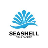 seashell elegant logo icon design vector