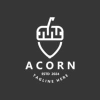 acorn logo design with with line art style vector