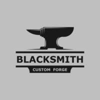 Rustic Blacksmith Logo template in grey background vector
