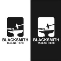 set of Blacksmith Forge Iron Anvil Foundry for Industrial vector