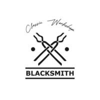 Rustic Blacksmith Forge logo design vector