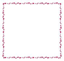 Abstract Hand Drawn Love Hearts Square Frame Border vector