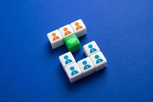 Reaching an agreement between two groups. Association and collaboration. Cooperation, uniting into one team. photo