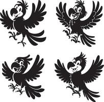 Fun and Playful Parrot Illustrations vector