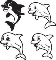Cartoon Dolphins Design vector