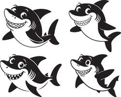 Cartoon Sharks Design vector