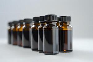 Essential Oils. Exploring the Aromatic Bottles and Their Diverse Applications in Aromatherapy, Wellness, and Beauty Practices. Discover the captivating world of essential oils, photo