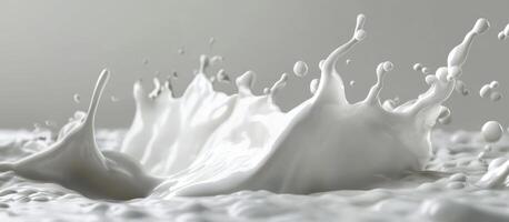 White Liquid Splashing and Forming a Dramatic Crown photo