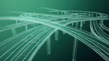 Wireframe Representation of a Complex Highway Interchange photo