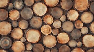 A Close-Up View of Circular Wood Grain Patterns photo