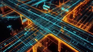Abstract Digital Representation of a Highway Interchange photo