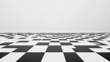 Checkerboard Floor with White Wall photo