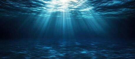 Underwater Scene with Sunlight Beams and Ripples photo